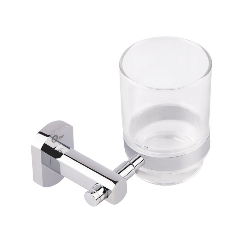 Склянка з тримачем Qtap Liberty настінний QTLIBCRM1158 Chrome Київ - фото 1