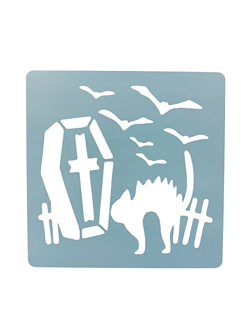 Трафарет на Хэллоуин пластиковый 13 на 13 см серый Киев - изображение 2