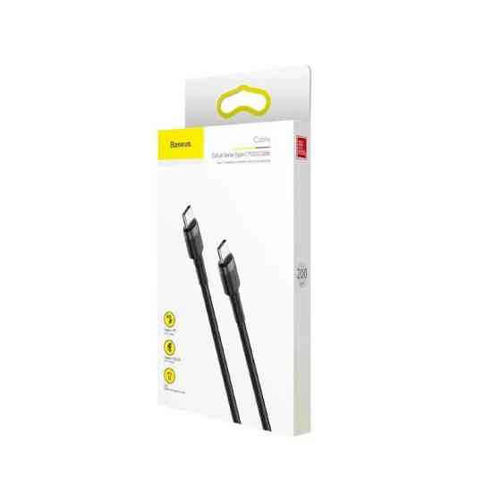 Кабель Baseus Cafule PD2.0 100W flash charging USB Type-C-Type-C cable 2m, колір сіро-чорний CATKLF-ALG1 Одеса