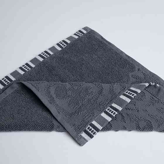 Полотенце кухонное махровое с орнаментом GM Textile 30х30см 400г/м2 (Серый) Сумы