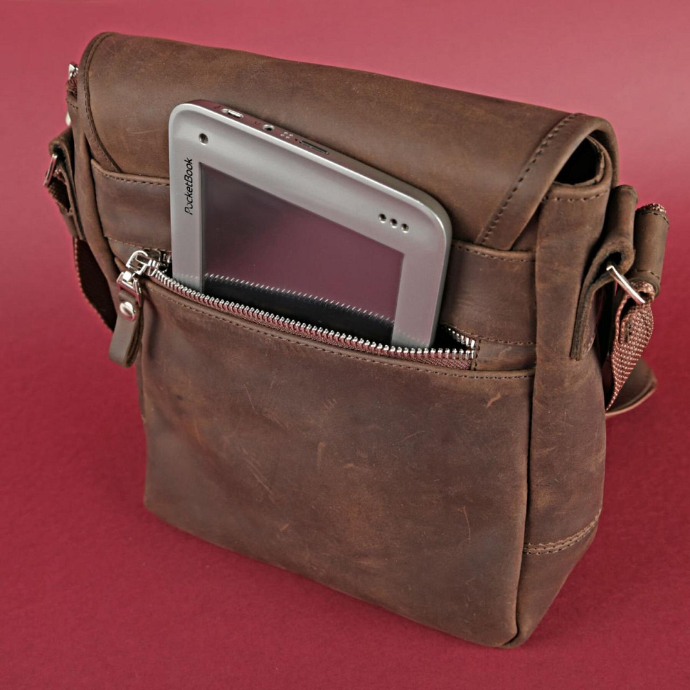 Сумка SHVIGEL 00890 з вінтажній шкіри Коричнева Київ - фото 7