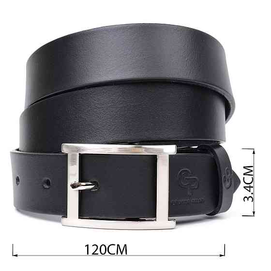 Якісний пояс під штани для чоловіків з натуральної шкіри GRANDE PELLE 11689 Чорний Київ