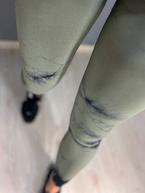 Лосины женские LADY HUREM 18160 мраморные пуш-ап широкий пояс утягивающие хаки, хаки, M-L Киев - изображение 8