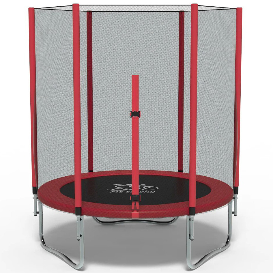 Батут FitToSky 140 см с защитной сеткой уличный домашний для детей Красный Киев - изображение 2