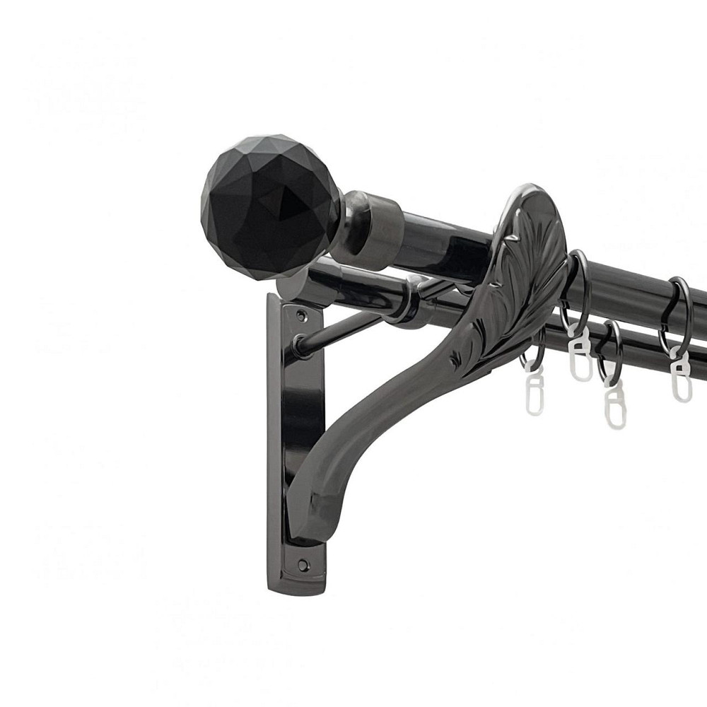 Карниз Orvit Люміера Неро металевий дворядний ретро гладка труба кільце металеве Онікс 25\19 мм 240 см (00-00021513) Львів - фото 1