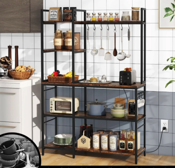 Стелаж Costway Kamel 5-ярусний з 2 розетками в стилі Loft Київ