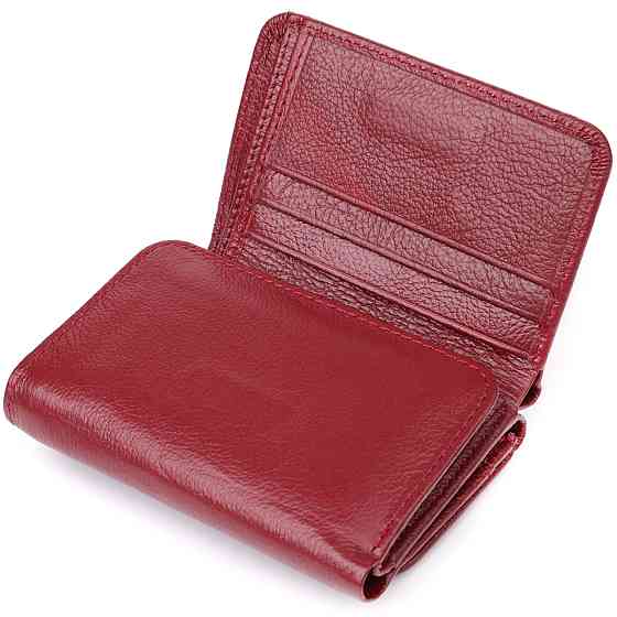 Компактний гаманець зручного формату із натуральної шкіри ST Leather 23077 Бордовий Київ