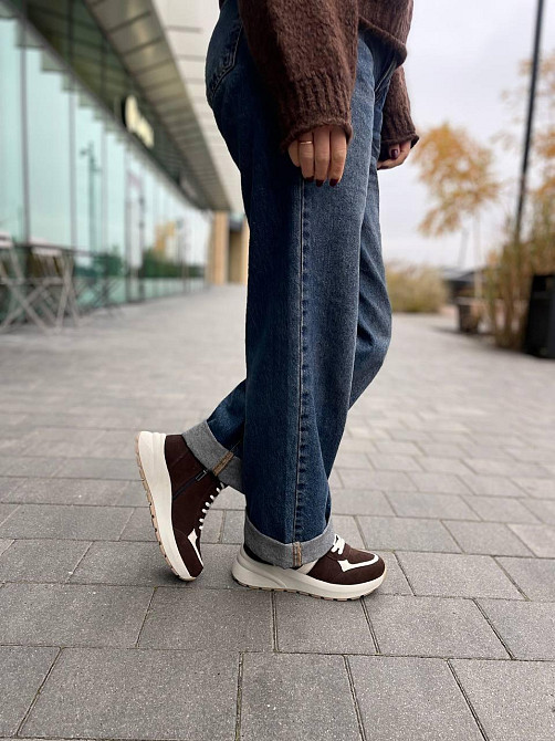 Arcoboletto Кроссовки женские Arcoboletto коричневые зимние кожа+замша размер 37-41 (5669) Коломыя - изображение 5