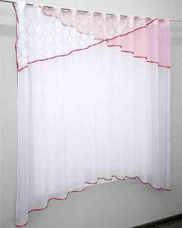 Кухонная занавесь (270х170см) цвет розовый с белым 00к 59-558 Киев