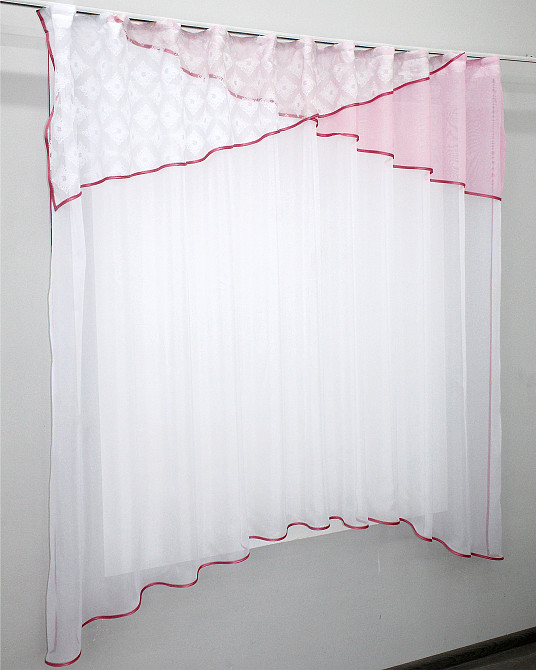 Кухонна фіранка (270х170см) колір рожевий з білим 00к 59-558 Київ - фото 2