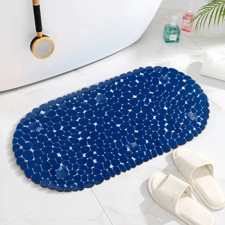 Силиконовый коврик для ванны и душа Bathlux овальной формы, нескользящий, люкс качество 69 х 35 см Синий Каменец-Подольский - изображение 1