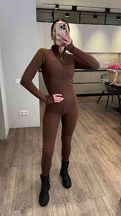 Женский стильный и теплый термо комбинезон пума Шоколад, 42/44 Одесса