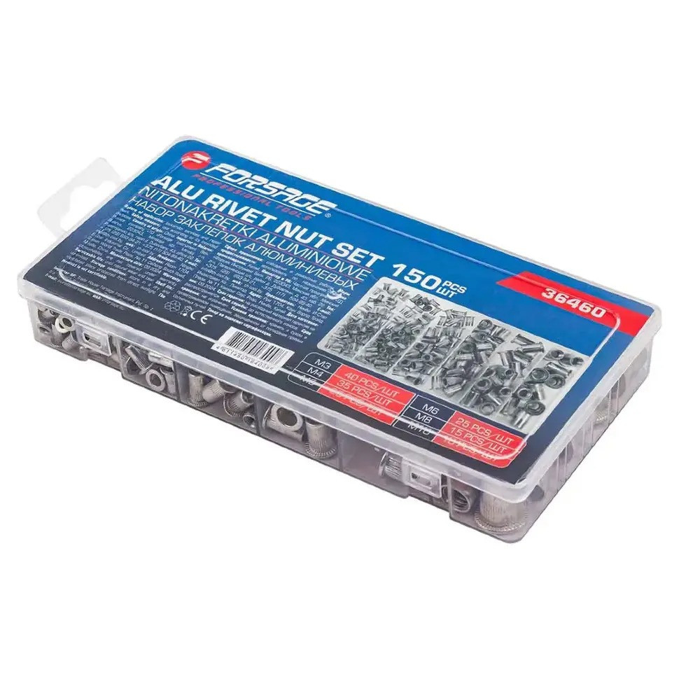 Заклёпки резьбовые алюминиевые 150шт M3-M10 FORSAGE F-36460 Одесса - изображение 4
