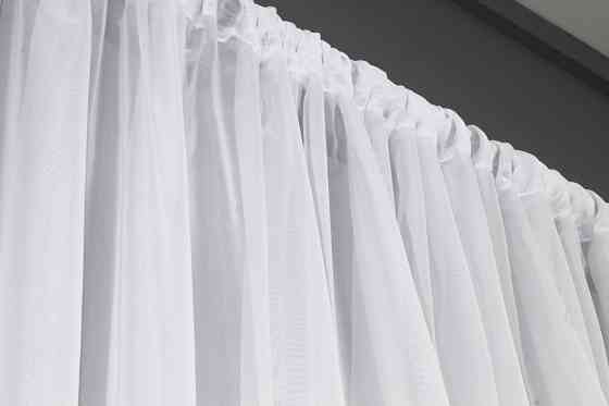 Тюль на трубу "Карман" VR-Textil н101 Шифон однотонний Білий 400х250 см (44-035) Київ