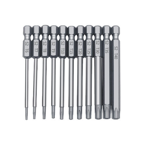 Набор бит Torx с отверстием T6–T40, 11 шт, 75 мм, шестигранные магнитные Киев - изображение 2