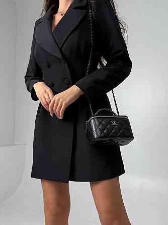 Женское базовое платье-пиджак на подкладке костюмка Черный, 42/44 Одесса