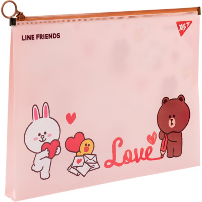 Папка на молнии Yes А4 Line Friends. Brown (492090) Винница - изображение 1
