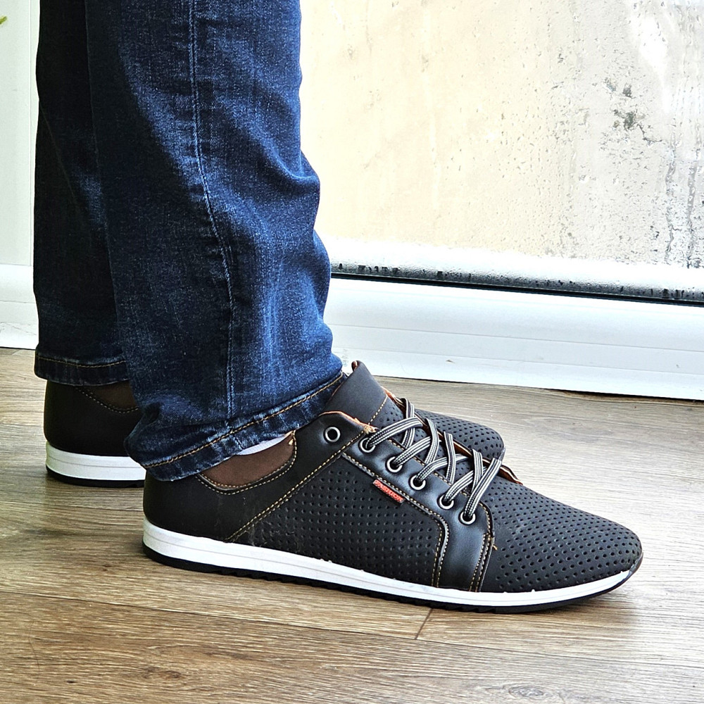 Мужские Мокасины Летние Кроссовки Сеточка Черные (размеры: 40,41,42,43,44,45) Видео Обзор - 14-1 Днепр - изображение 4