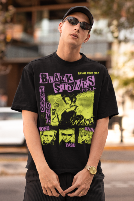 Футболка для хлопчика з аніме принтом Нана Осакі Блакк Стонес оверсайз (зріст від 165 до 180) Чорний AnimeJ0277m Дніпро - фото 2