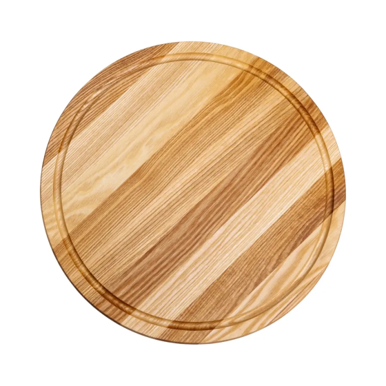 Lugi Обробна дерев'яна дошка кругла 35 см для подачі нарізки ясен C12W350 Киев