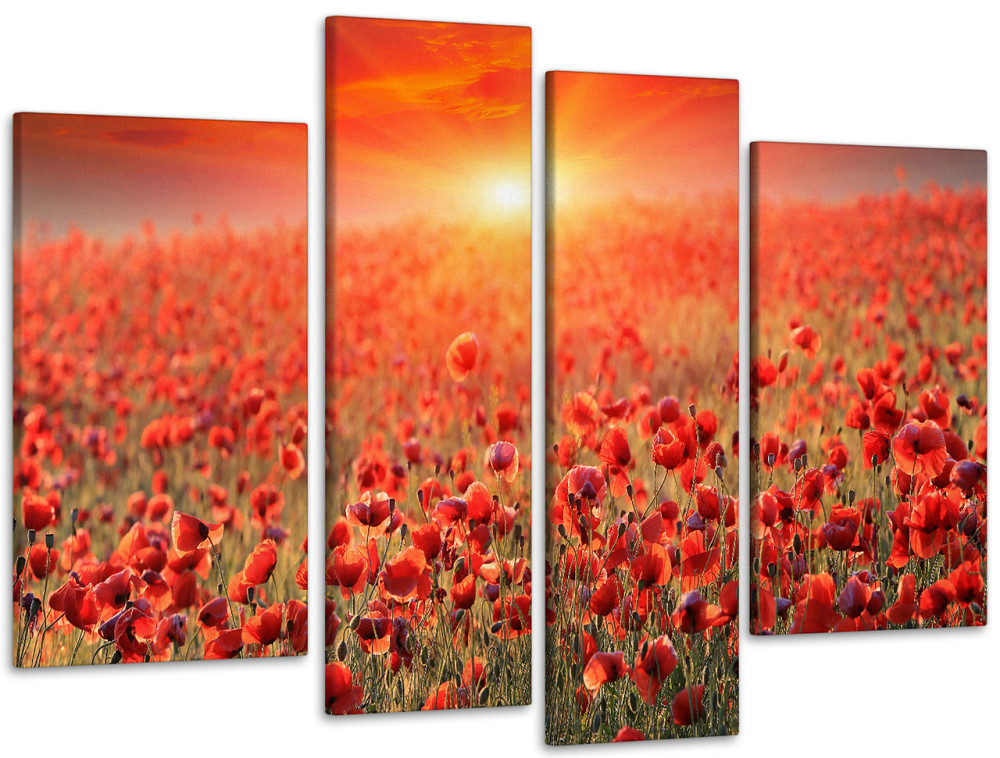 Модульная картина Поле маковое на закате Art-48_4 99x140 см Киев - изображение 1