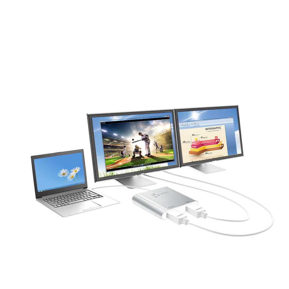 Адаптер J5create USB-A — 2 HDMI (M/F), Silver (JUA365-N) ( 19949 ) Харьков - изображение 7