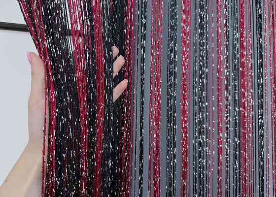 Штори-нитки "Кісея" з люрексом Бордовий з чорним 300х300см 1 шт (61-084) Київ