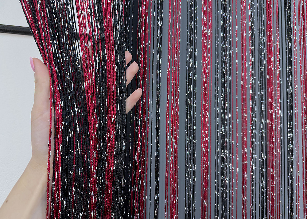 Штори-нитки "Кісея" з люрексом Бордовий з чорним 300х300см 1 шт (61-084) Київ - фото 6