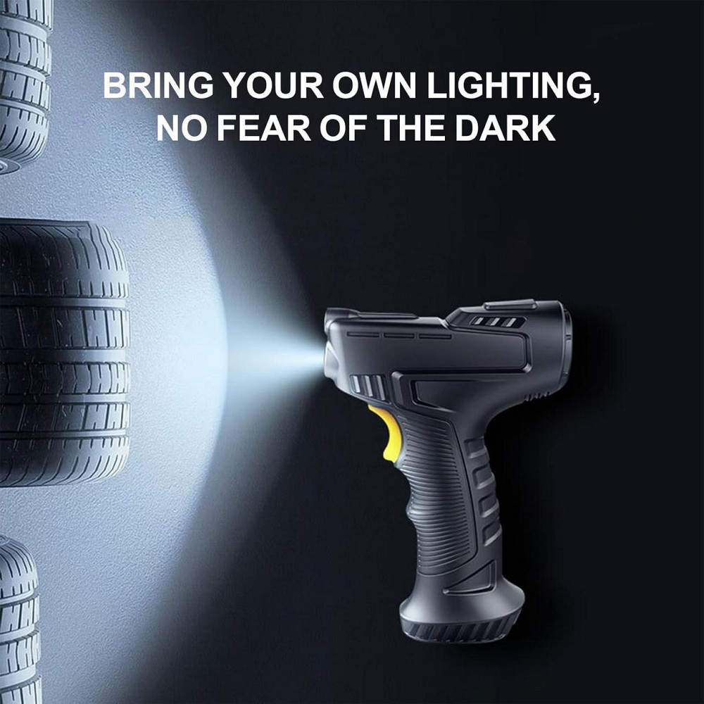 Портативний провідний компресор для шин 120 Вт, швидкий 12V насос, з манометром і LED-ліхтарем Київ - фото 6