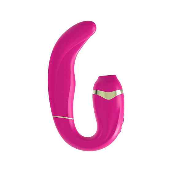 Подвійний вібратор з вакуумною стимуляцією Adrien Lastic My G PINK Sex Aura Київ