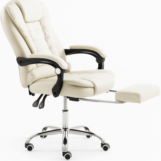 Крісло офісне Diego D2 молочне Київ