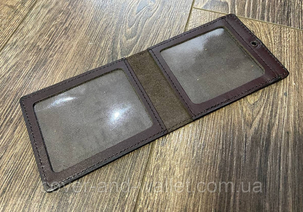 Шкіряна обкладинка на посвідчення ЧАЕС колір коричневий Київ - фото 3