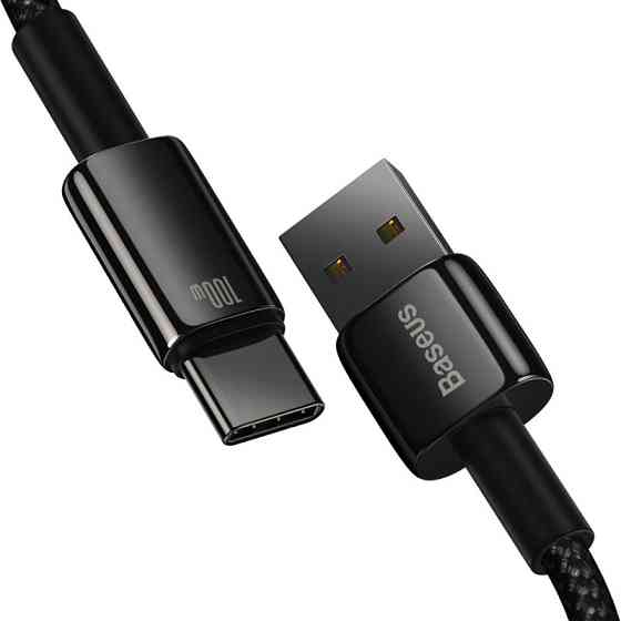 Кабель USB - Type-C Baseus Tungsten Gold Fast Charging Data Cable 100W 1m Black CAWJ000001 Одеса