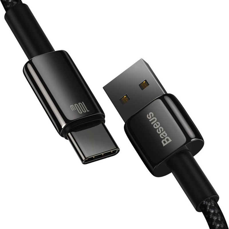 Кабель USB - Type-C Baseus Tungsten Gold Fast Charging Data Cable 100W 1m Black CAWJ000001 Одеса - фото 4