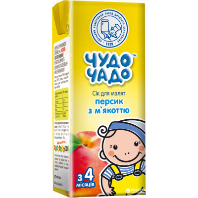 Сік дитячий Чудо-Чадо Персиковий з м'якоттю, цукром і вітаміном C 200 мл (4820016251687) Вінниця - фото 2