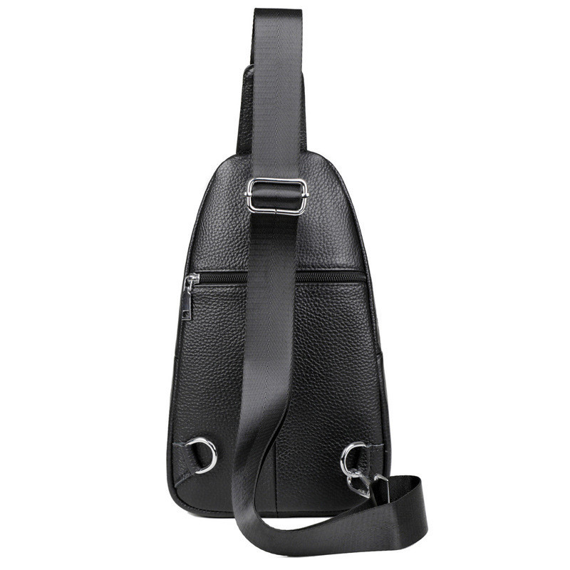 Чоловіча шкіряна сумка-бананка TIDING BAG чорна Киев - изображение 10