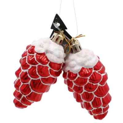 Ялинкова іграшка Chomik Шишки" 9 см, 2 шт, червоні (5900779895386_3) Вінниця