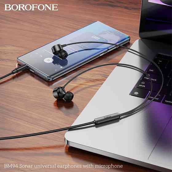 Навушники BOROFONE BM94 Sonar universal earphones with microphone Black Одеса