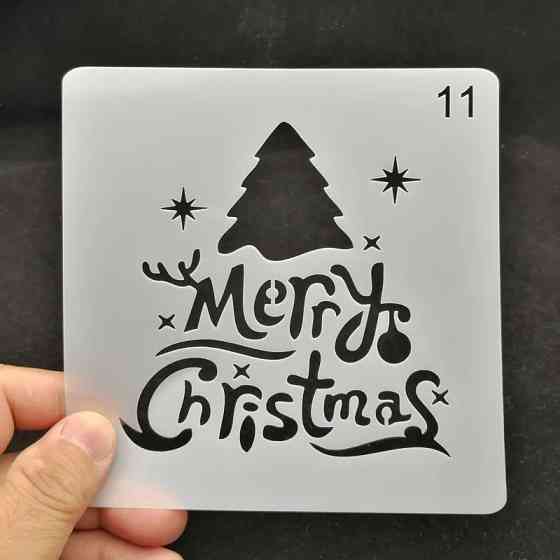 Трафарет Елка 13 на 13 см серый Киев