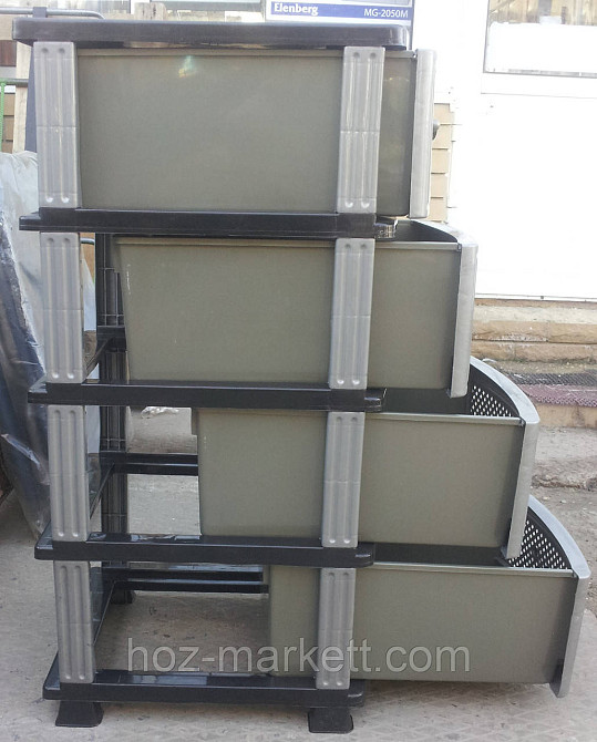 Комод пластиковий сірий "сітка" на 4 ящики виробництво Україна Харків - фото 7