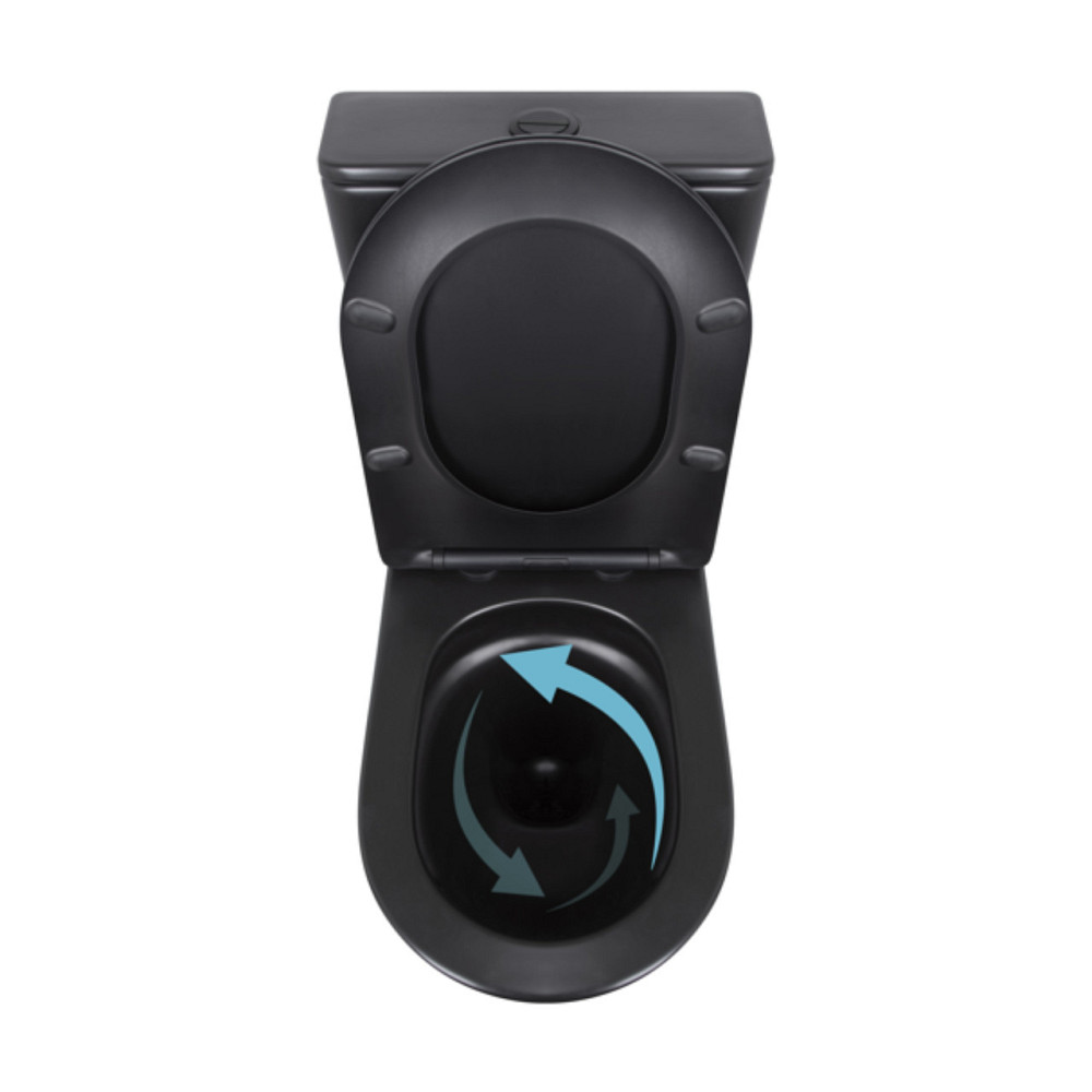 Унітаз підлоговий Qtap Robin Ultra Quiet безобідковий із сидінням Soft-Close MATT BLACK QT13226083AMB Київ - фото 14