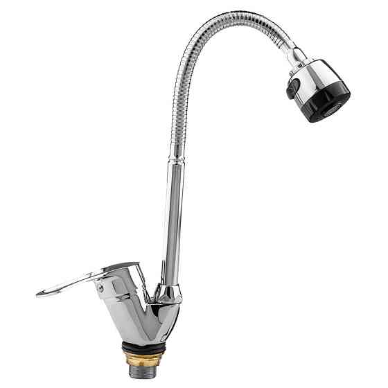 Смеситель s43 Ø40 для кухни гусак гофрированный на гайке TAU SM-4B644C (9843150) Киев