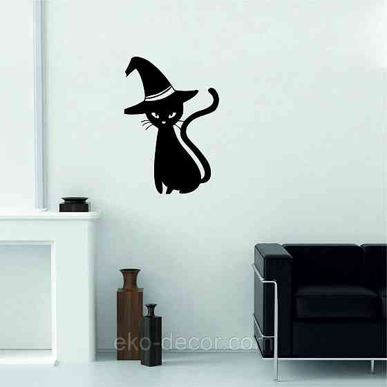 Декоративне настінне Панно «Кіт», Декор на стіну 70*48 см, Чорний Київ