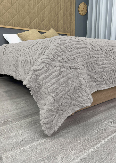 Плед 200х230 см (+-10см) "Косичка" колір сірий (87-341) Київ - фото 8