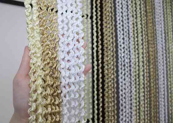 Штори-нитки спіраль з люрексом Молочний з бежево-білим 300х300см 1 шт (61-060) Київ