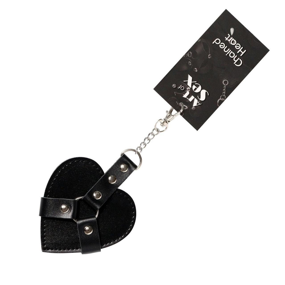 Брелок на карабіні для ключів Art of Sex Chained Heart, Чорний Sex Aura Київ - фото 3