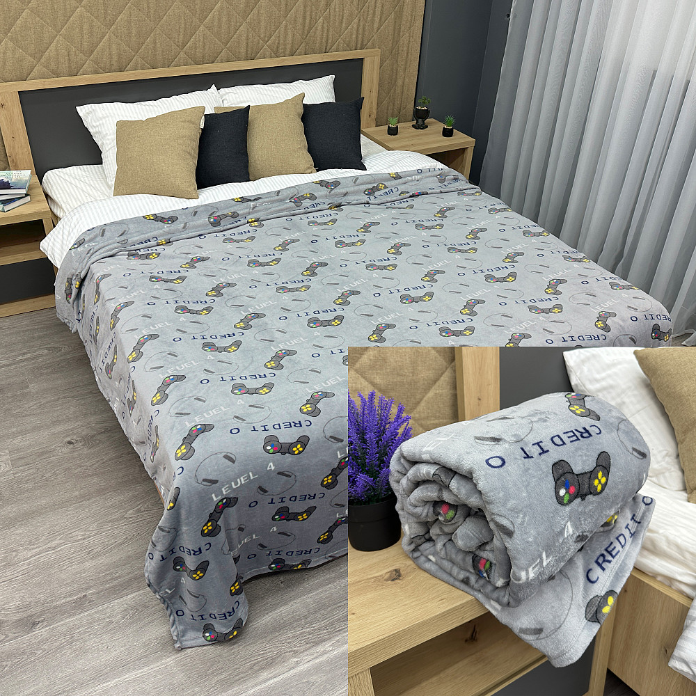 Плед-покривало Decorator WellSoft PLAYER 150х210 см з принтом "Геймпад" (87-190) Київ - фото 1