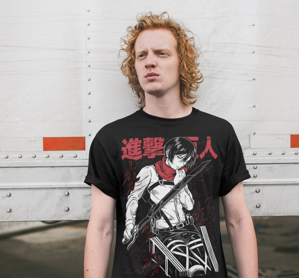 Футболка з аніме принтом Атака титанів оверсайз (S/M/L) Чорний AnimeJ1057 Дніпро - фото 3