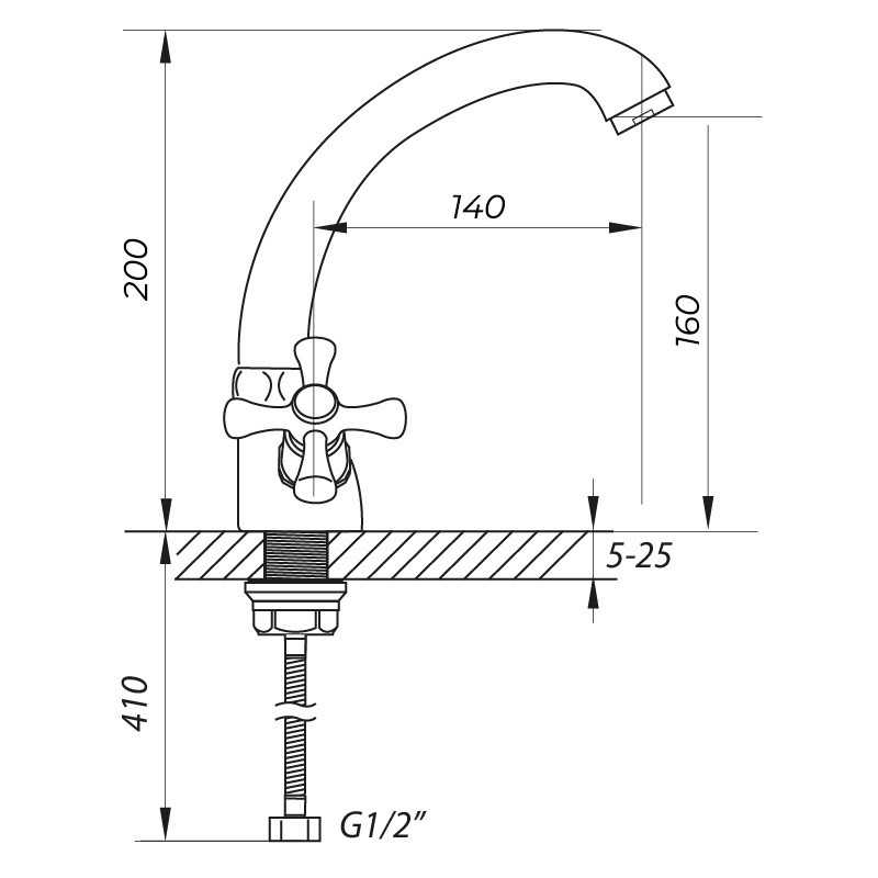 Змішувач для умивальника Zerix TLC 827 двуручний Харків - фото 2