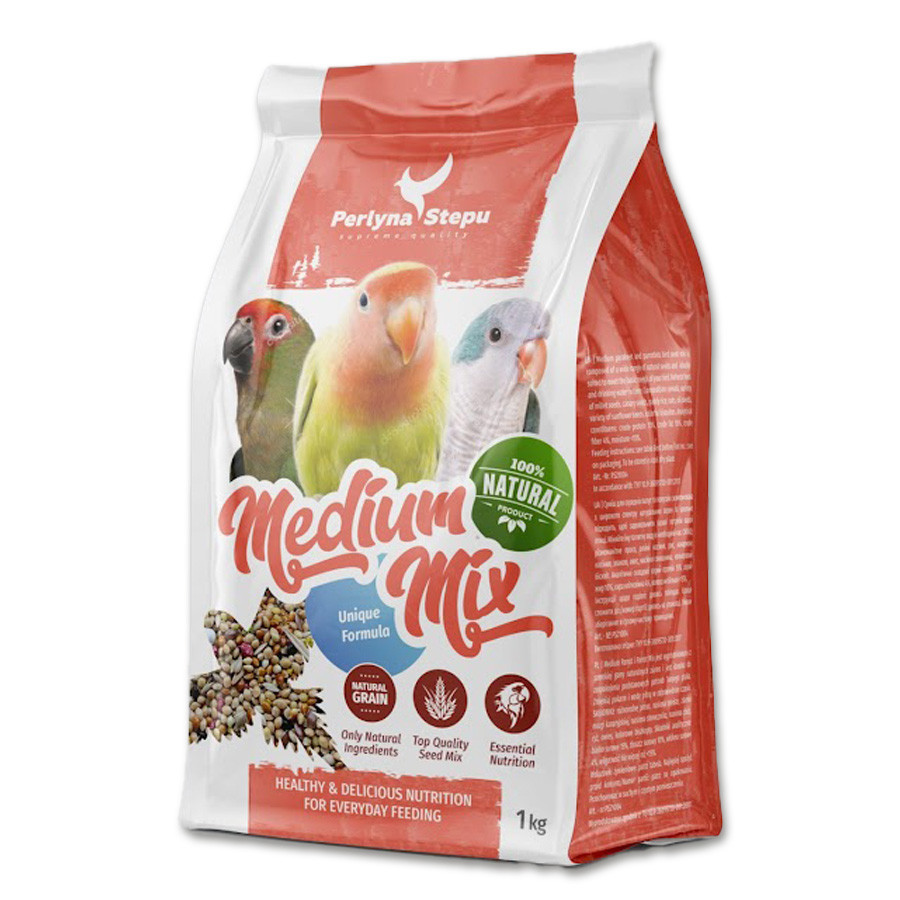 Зерносмесь Жемчужина Степи: Medyum Mix для средних попугаев, 1 кг Винница - изображение 1